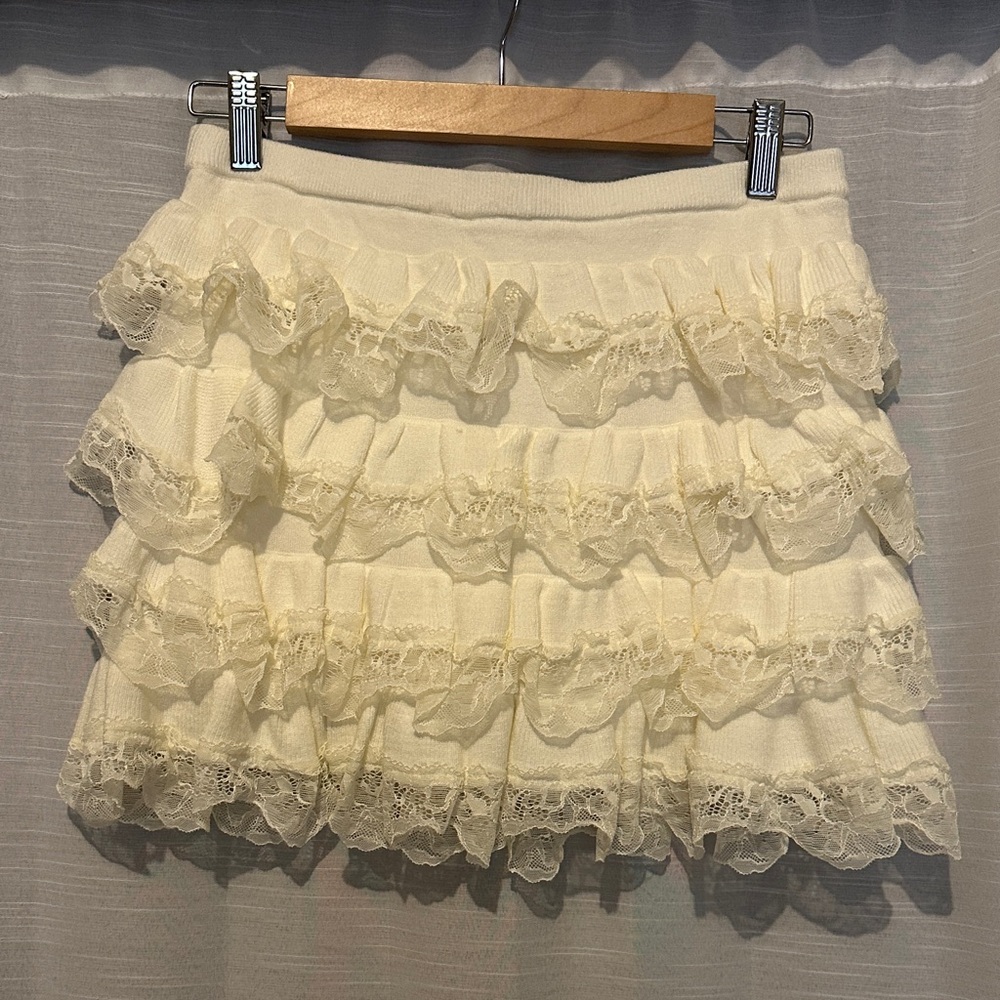Meshki Margaret Lace Ruffle Mini Skort
